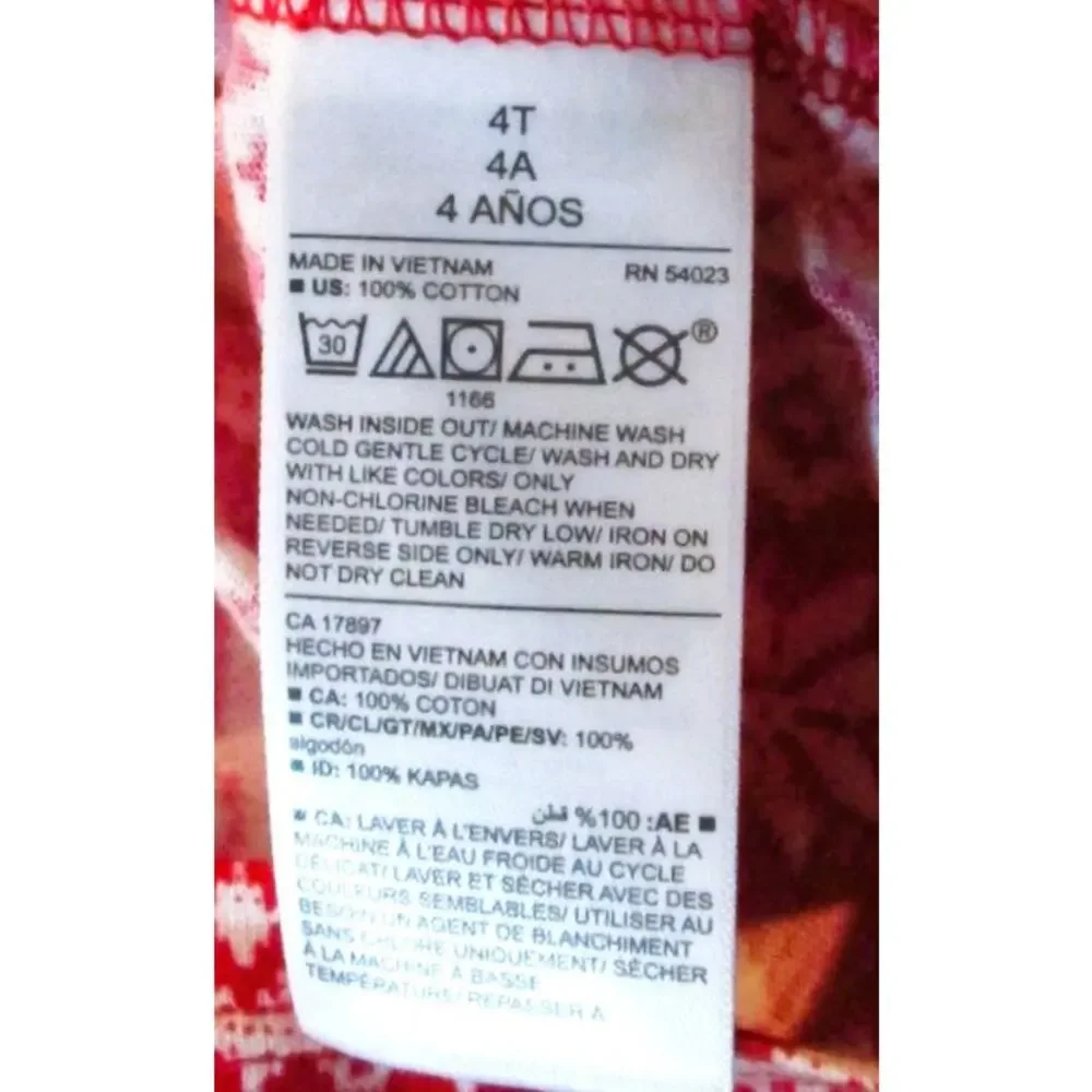 Old Navy Girls Winter Knit Dress Red & White Snowflakes Trees Size 4T Nordic